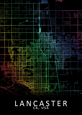 Lancaster CA USA City Map
