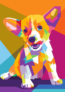 Baby Dog in WPAP Pop Art