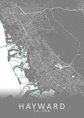 Hayward CA USA City Map