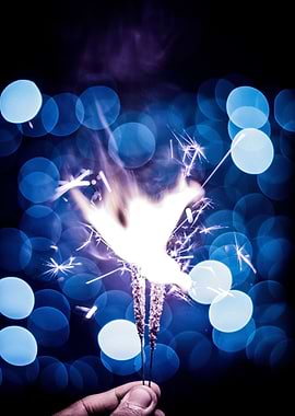 Multiple sparkles in hand