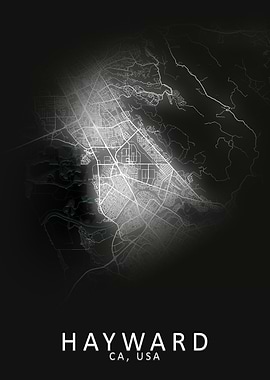 Hayward CA USA City Map