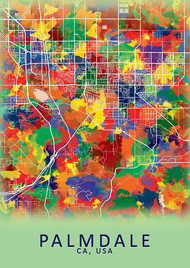 Palmdale CA USA City Map