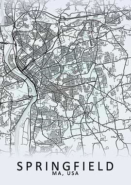 Springfield MA USA Map