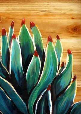 Agave on Wood