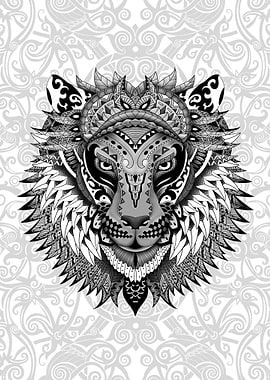 Lion With Aztec Pattern