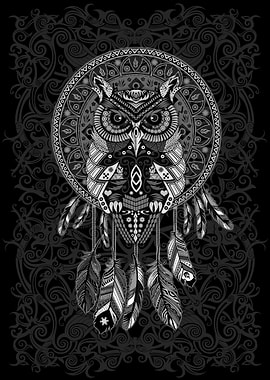 Aztec Owl Dream Catcher