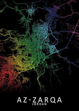 Az Zarqa Jordan City Map