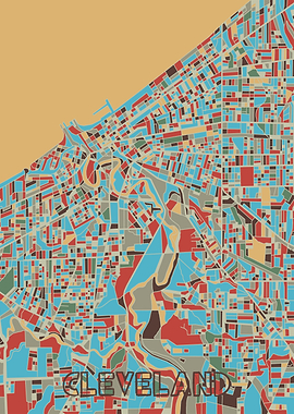 cleveland map retro 2