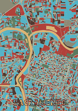 sacramento map retro 2