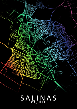 Salinas CA USA City Map