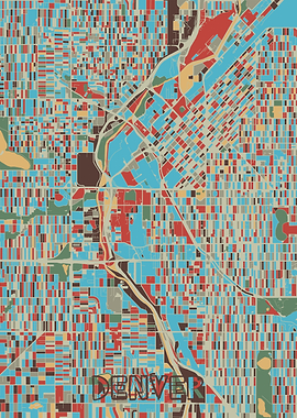 denver map retro 2