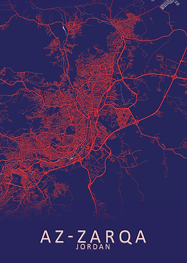 Az Zarqa Jordan City Map