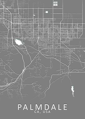 Palmdale CA USA City Map