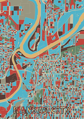kansas city map retro 2