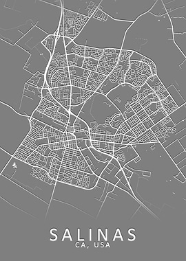 Salinas CA USA City Map