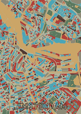amsterdam map retro 2