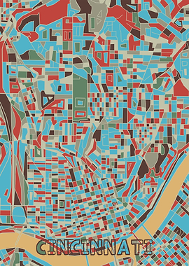 cincinnati map retro 2