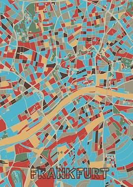 frankfurt map retro 2
