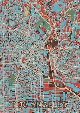 los angeles map retro