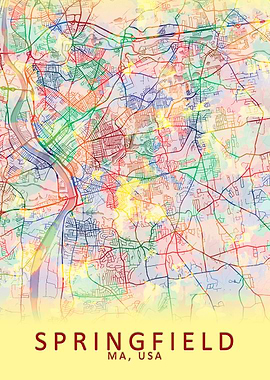 Springfield MA USA Map