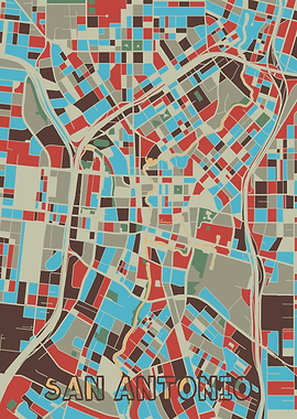 san antonio map retro 2