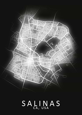 Salinas CA USA City Map