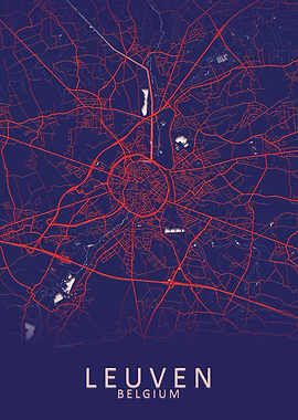 Leuven Belgium City Map