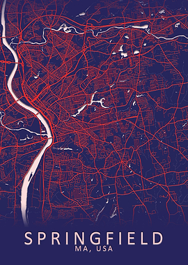 Springfield MA USA Map