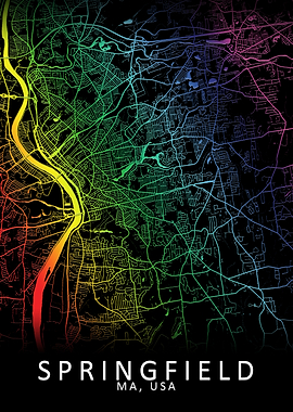 Springfield MA USA Map
