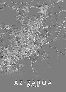 Az Zarqa Jordan City Map