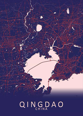 Qingdao China City Map