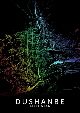 Dushanbe Tajikistan Map