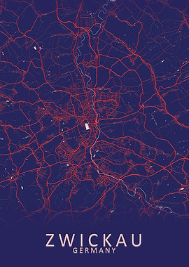 Zwickau Germany City Map