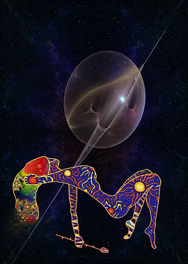 Woman Rose And Meteorite