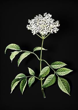 Blooming Elderflower Tree
