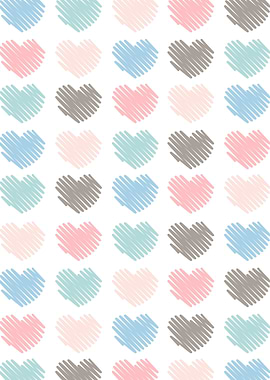 Sketched artistic hearts