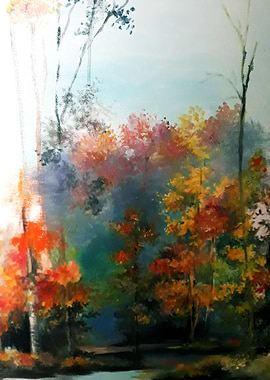 Vintage autumn trees