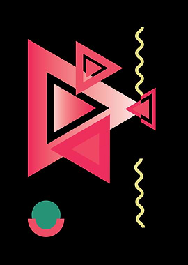 Geometric Pattern Black Bg