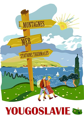 Yugoslavia road sign