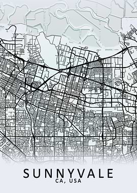 Sunnyvale CA USA City Map