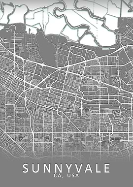 Sunnyvale CA USA City Map