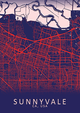 Sunnyvale CA USA City Map