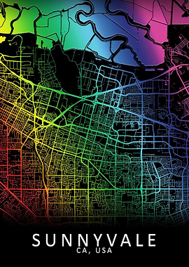 Sunnyvale CA USA City Map
