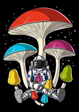 Trippy Mushrooms Astronaut