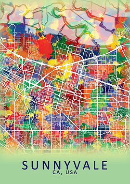 Sunnyvale CA USA City Map