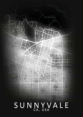 Sunnyvale CA USA City Map