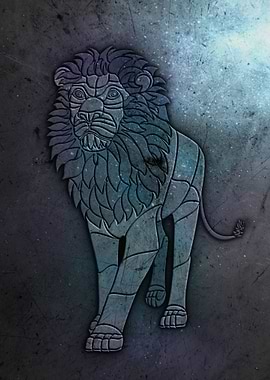 Lion metal plate