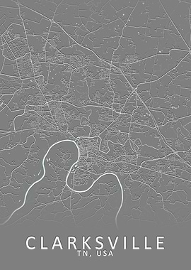 Clarksville TN USA Map