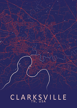 Clarksville TN USA Map