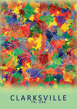 Clarksville TN USA Map